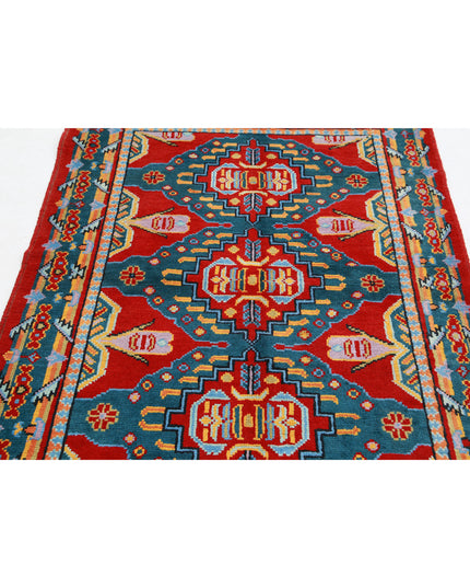 Revival 3' 11" X 5' 8" Hand Knotted Wool Rug 3' 11" X 5' 8" (119 X 173) / Red / Wool