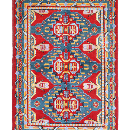 Revival 3' 11" X 5' 8" Hand Knotted Wool Rug 3' 11" X 5' 8" (119 X 173) / Red / Wool