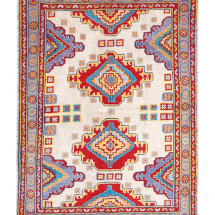 Revival 4' 0" X 5' 9" Hand Knotted Wool Rug 4' 0" X 5' 9" (122 X 175) / Ivory / Wool