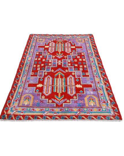 Revival 3' 11" X 6' 0" Hand Knotted Wool Rug 3' 11" X 6' 0" (119 X 183) / Red / Wool