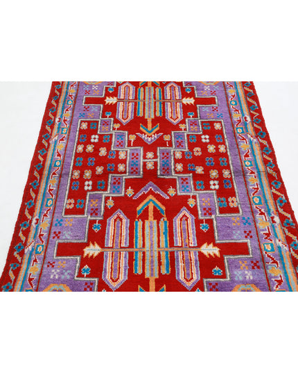 Revival 3' 11" X 6' 0" Hand Knotted Wool Rug 3' 11" X 6' 0" (119 X 183) / Red / Wool