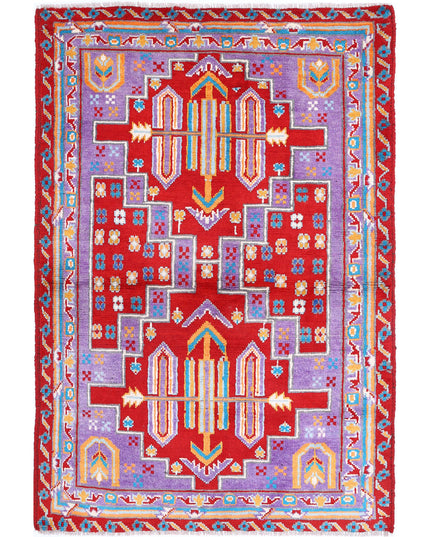 Revival 3' 11" X 6' 0" Hand Knotted Wool Rug 3' 11" X 6' 0" (119 X 183) / Red / Wool