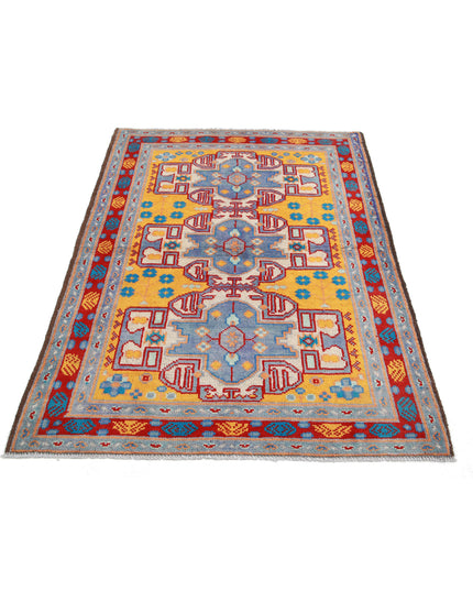 Revival 3' 11" X 5' 6" Hand Knotted Wool Rug 3' 11" X 5' 6" (119 X 168) / Gold / Wool