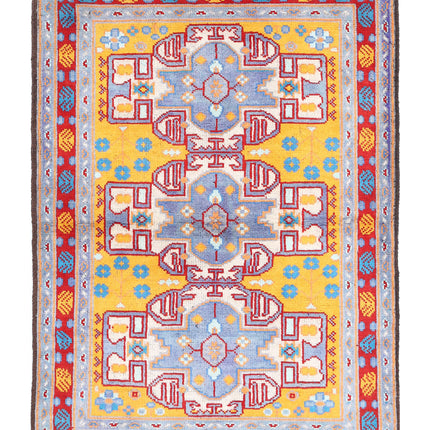 Revival 3' 11" X 5' 6" Hand Knotted Wool Rug 3' 11" X 5' 6" (119 X 168) / Gold / Wool