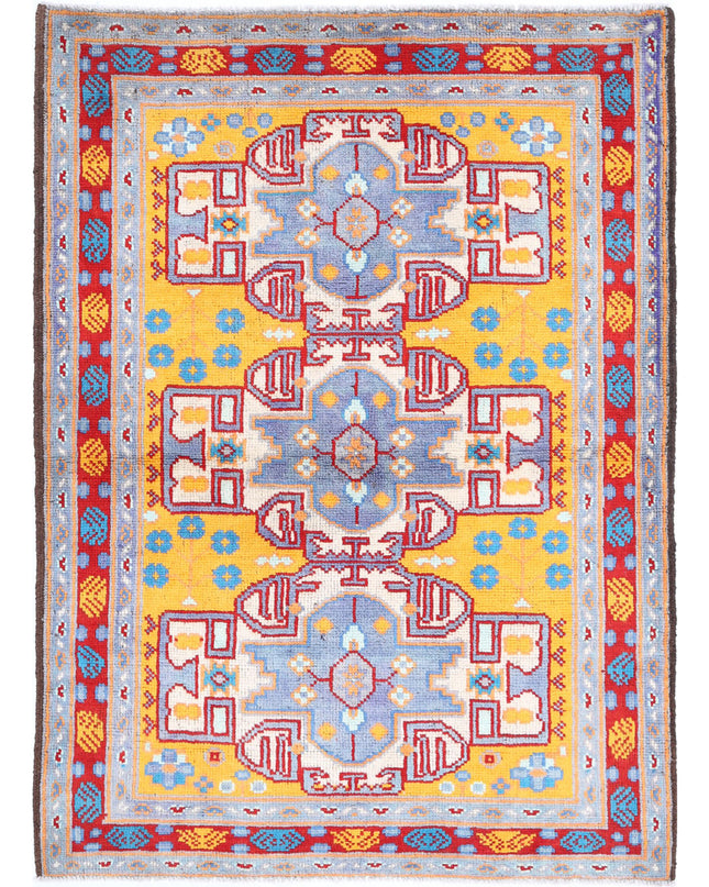 Revival 3' 11" X 5' 6" Hand Knotted Wool Rug 3' 11" X 5' 6" (119 X 168) / Gold / Wool