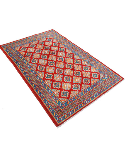 Revival 3' 11" X 6' 1" Hand Knotted Wool Rug 3' 11" X 6' 1" (119 X 185) / Red / Wool