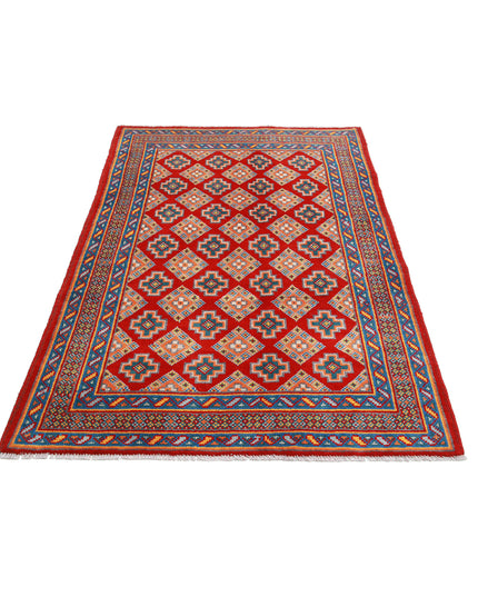 Revival 3' 11" X 6' 1" Hand Knotted Wool Rug 3' 11" X 6' 1" (119 X 185) / Red / Wool