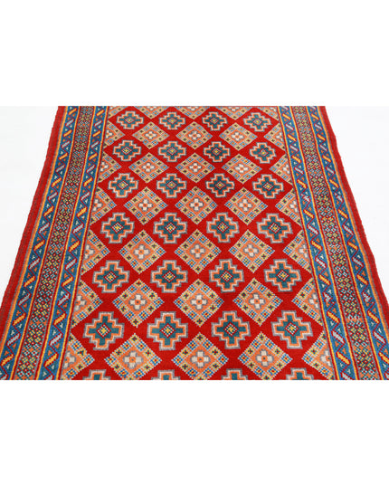Revival 3' 11" X 6' 1" Hand Knotted Wool Rug 3' 11" X 6' 1" (119 X 185) / Red / Wool