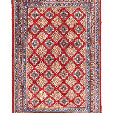 Revival 3' 11" X 6' 1" Hand Knotted Wool Rug 3' 11" X 6' 1" (119 X 185) / Red / Wool