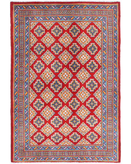 Revival 3' 11" X 6' 1" Hand Knotted Wool Rug 3' 11" X 6' 1" (119 X 185) / Red / Wool