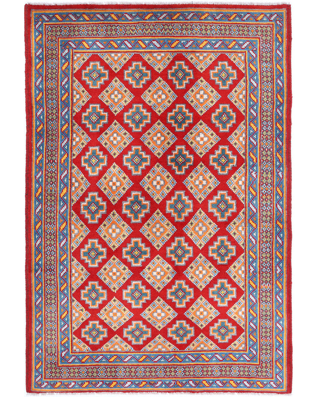 Revival 3' 11" X 6' 1" Hand Knotted Wool Rug 3' 11" X 6' 1" (119 X 185) / Red / Wool