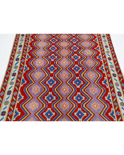 Revival 4' 9" X 6' 6" Hand Knotted Wool Rug 4' 9" X 6' 6" (145 X 198) / Red / Wool