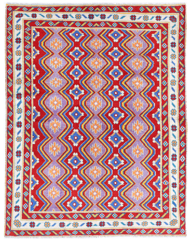 Revival 4' 9" X 6' 6" Hand Knotted Wool Rug 4' 9" X 6' 6" (145 X 198) / Red / Wool