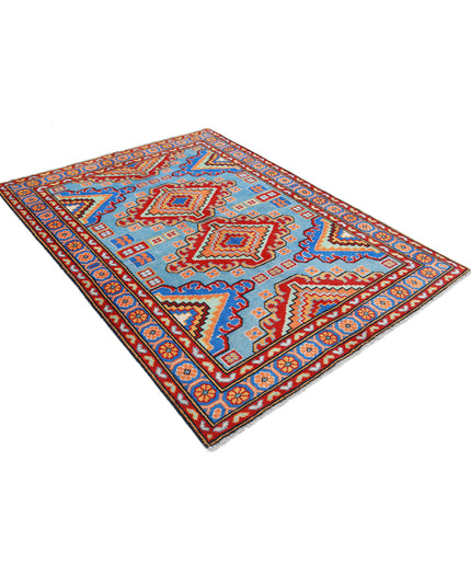 Revival 4' 11" X 6' 8" Hand Knotted Wool Rug 4' 11" X 6' 8" (150 X 203) / Blue / Wool
