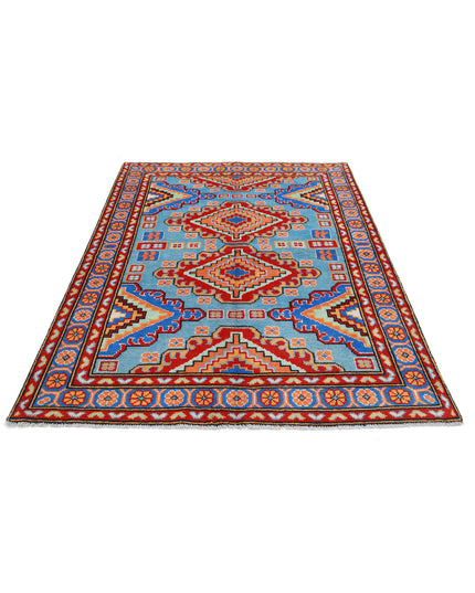Revival 4' 11" X 6' 8" Hand Knotted Wool Rug 4' 11" X 6' 8" (150 X 203) / Blue / Wool