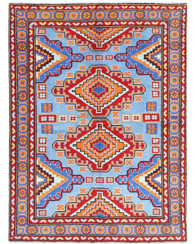 Revival 4' 11" X 6' 8" Hand Knotted Wool Rug 4' 11" X 6' 8" (150 X 203) / Blue / Wool