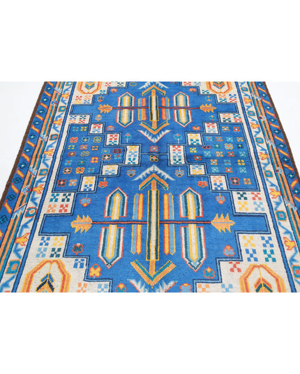 Revival 4' 11" X 6' 6" Hand Knotted Wool Rug 4' 11" X 6' 6" (150 X 198) / Blue / Wool