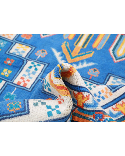 Revival 4' 11" X 6' 6" Hand Knotted Wool Rug 4' 11" X 6' 6" (150 X 198) / Blue / Wool