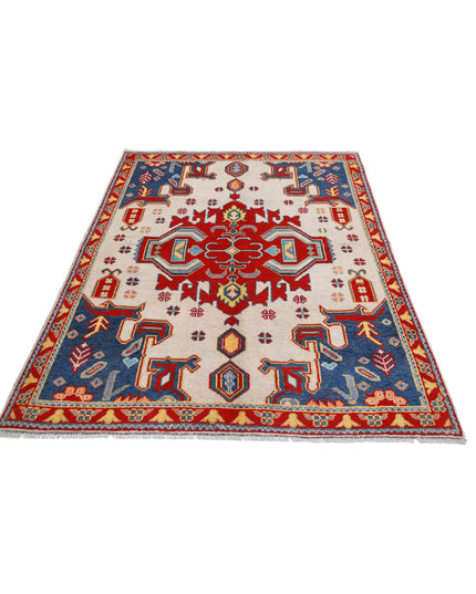 Revival 4' 10" X 6' 6" Hand Knotted Wool Rug 4' 10" X 6' 6" (147 X 198) / Ivory / Wool