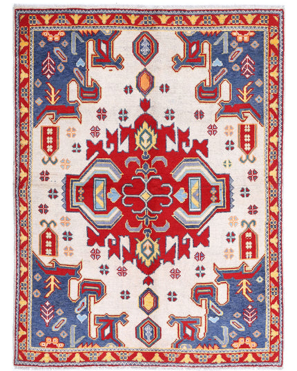 Revival 4' 10" X 6' 6" Hand Knotted Wool Rug 4' 10" X 6' 6" (147 X 198) / Ivory / Wool