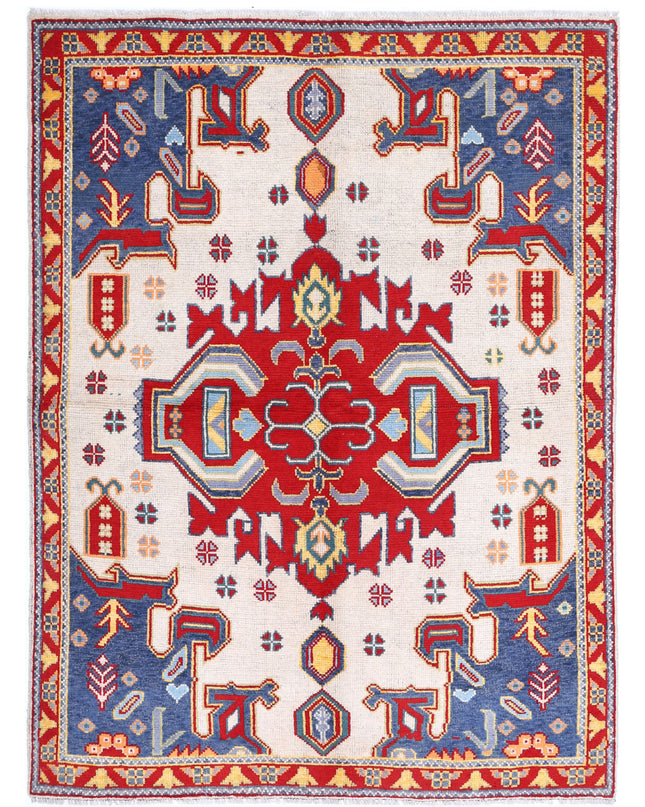 Revival 4' 10" X 6' 6" Hand Knotted Wool Rug 4' 10" X 6' 6" (147 X 198) / Ivory / Wool