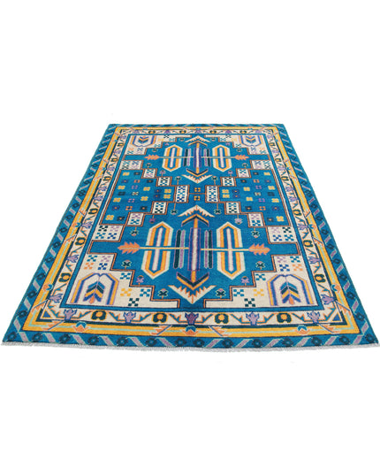 Revival 5' 6" X 7' 8" Hand Knotted Wool Rug 5' 6" X 7' 8" (168 X 234) / Teal / Wool