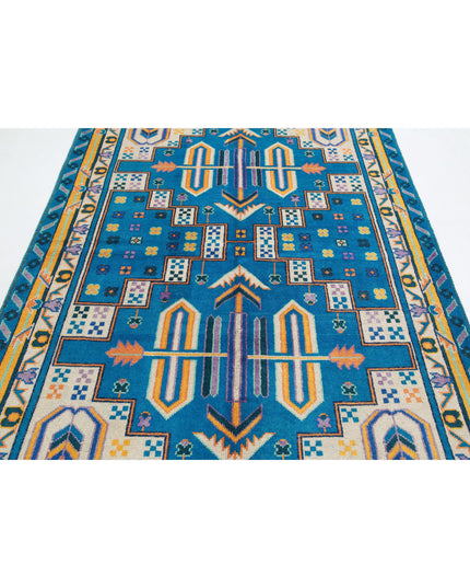 Revival 5' 6" X 7' 8" Hand Knotted Wool Rug 5' 6" X 7' 8" (168 X 234) / Teal / Wool