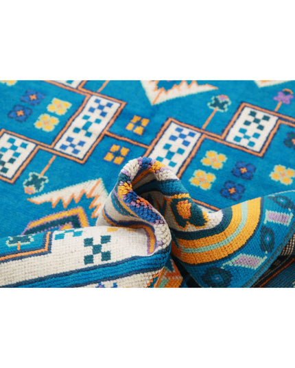 Revival 5' 6" X 7' 8" Hand Knotted Wool Rug 5' 6" X 7' 8" (168 X 234) / Teal / Wool