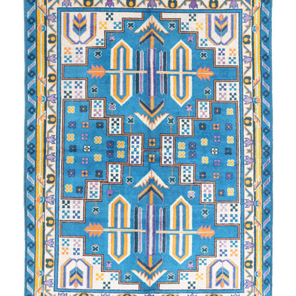 Revival 5' 6" X 7' 8" Hand Knotted Wool Rug 5' 6" X 7' 8" (168 X 234) / Teal / Wool