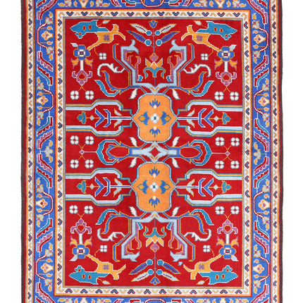 Revival 5' 6" X 7' 9" Hand Knotted Wool Rug 5' 6" X 7' 9" (168 X 236) / Red / Wool