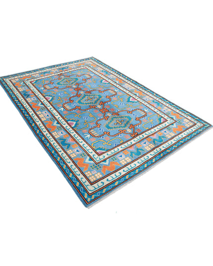 Revival 5' 6" X 7' 9" Hand Knotted Wool Rug 5' 6" X 7' 9" (168 X 236) / Blue / Wool