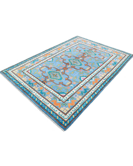 Revival 5' 6" X 7' 9" Hand Knotted Wool Rug 5' 6" X 7' 9" (168 X 236) / Blue / Wool