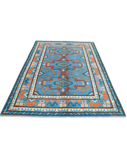 Revival 5' 6" X 7' 9" Hand Knotted Wool Rug 5' 6" X 7' 9" (168 X 236) / Blue / Wool