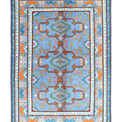Revival 5' 6" X 7' 9" Hand Knotted Wool Rug 5' 6" X 7' 9" (168 X 236) / Blue / Wool