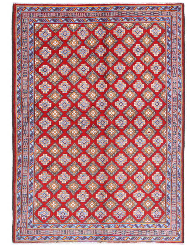 Revival 5' 8" X 7' 11" Hand Knotted Wool Rug 5' 8" X 7' 11" (173 X 241) / Red / Wool