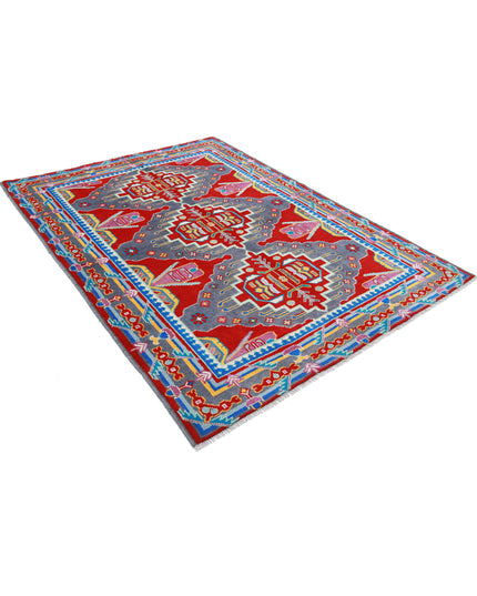 Revival 5' 7" X 7' 9" Hand Knotted Wool Rug 5' 7" X 7' 9" (170 X 236) / Red / Wool