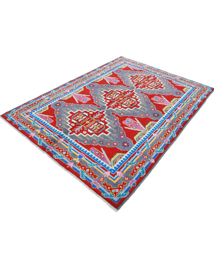 Revival 5' 7" X 7' 9" Hand Knotted Wool Rug 5' 7" X 7' 9" (170 X 236) / Red / Wool