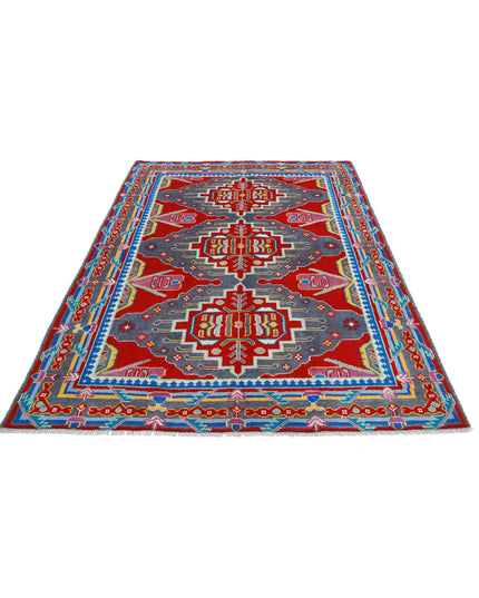 Revival 5' 7" X 7' 9" Hand Knotted Wool Rug 5' 7" X 7' 9" (170 X 236) / Red / Wool