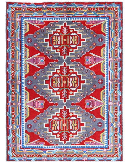 Revival 5' 7" X 7' 9" Hand Knotted Wool Rug 5' 7" X 7' 9" (170 X 236) / Red / Wool