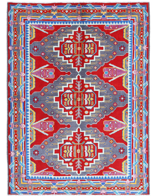 Revival 5' 7" X 7' 9" Hand Knotted Wool Rug 5' 7" X 7' 9" (170 X 236) / Red / Wool