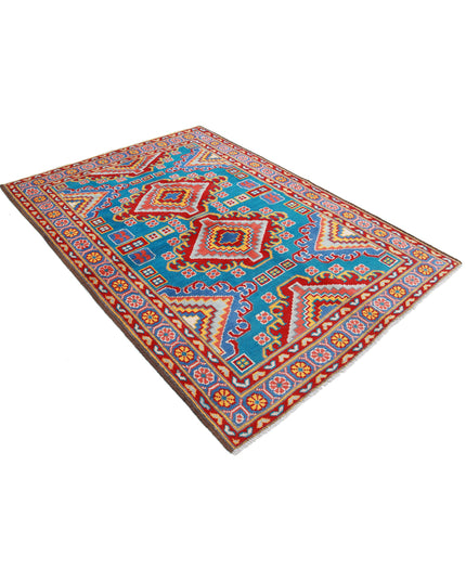 Revival 5' 2" X 7' 5" Hand Knotted Wool Rug 5' 2" X 7' 5" (158 X 226) / Teal / Wool