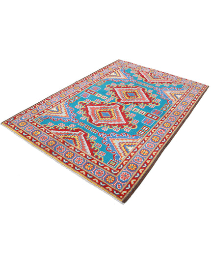 Revival 5' 2" X 7' 5" Hand Knotted Wool Rug 5' 2" X 7' 5" (158 X 226) / Teal / Wool