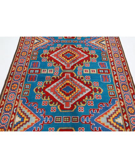 Revival 5' 2" X 7' 5" Hand Knotted Wool Rug 5' 2" X 7' 5" (158 X 226) / Teal / Wool