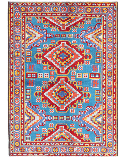 Revival 5' 2" X 7' 5" Hand Knotted Wool Rug 5' 2" X 7' 5" (158 X 226) / Teal / Wool