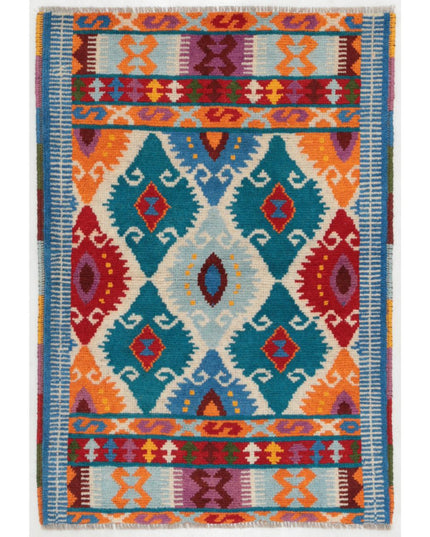 Revival 2' 7" X 3' 8" Hand Knotted Wool Rug 2' 7" X 3' 8" (79 X 112) / Blue / Wool