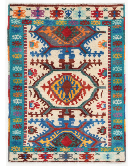 Revival 2' 9" X 3' 8" Hand Knotted Wool Rug 2' 9" X 3' 8" (84 X 112) / Ivory / Wool