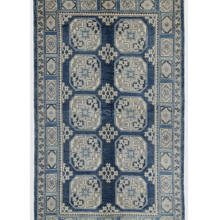 Revival 4' 1" X 7' 1" Hand Knotted Wool Rug 4' 1" X 7' 1" (124 X 216) / Blue / Wool