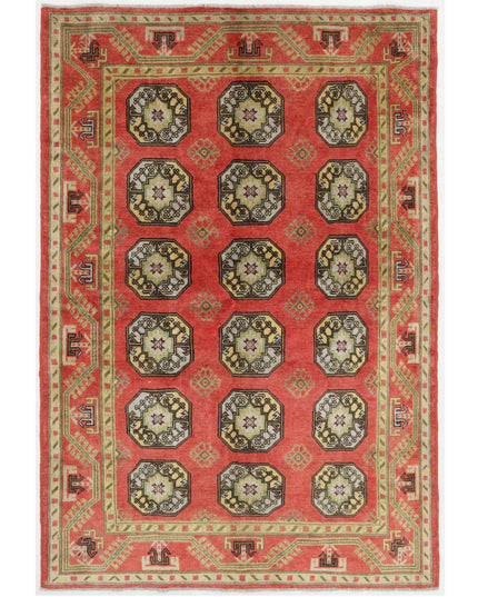 Revival 5' 8" X 8' 1" Hand Knotted Wool Rug 5' 8" X 8' 1" (173 X 246) / Red / Wool