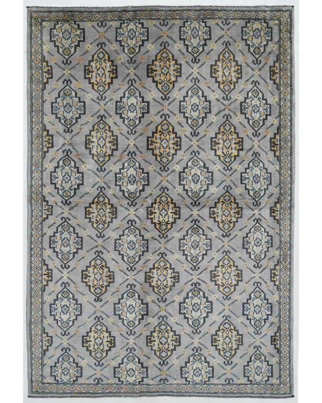 Revival 5' 4" X 7' 9" Hand Knotted Wool Rug 5' 4" X 7' 9" (162 X 236) / Grey / Wool