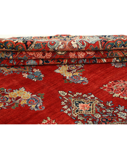 Sarouk 12' 2" X 17' 3" Hand Knotted Wool Rug 12' 2" X 17' 3" (371 X 526) / Red / Wool